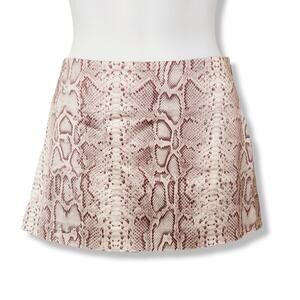 Marciano Snake Print Satin Mini Skirt Size 6